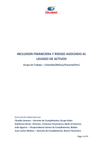 inclusion financiera y riesgo asociado al lavado de activos