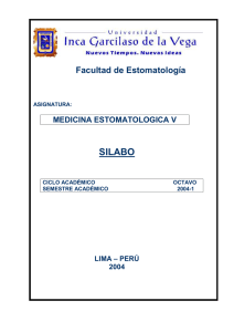 SILABO  Facultad de Estomatología MEDICINA ESTOMATOLOGICA V