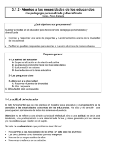 Atentos a las necesidades de los educandos, una pedagogía