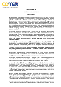 Resolución No. 66 - Aduana del Ecuador