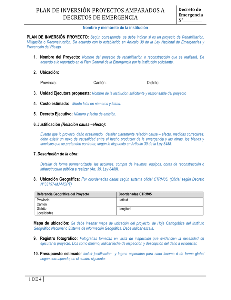 GUIA PLAN DE INVERSIÓN