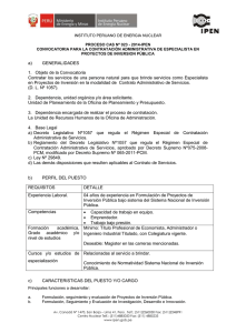 CAS No 023-2014-IPEN - Instituto Peruano de Energía Nuclear