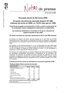 Encuesta Anual de Servicios 2000 - Instituto Nacional de Estadística