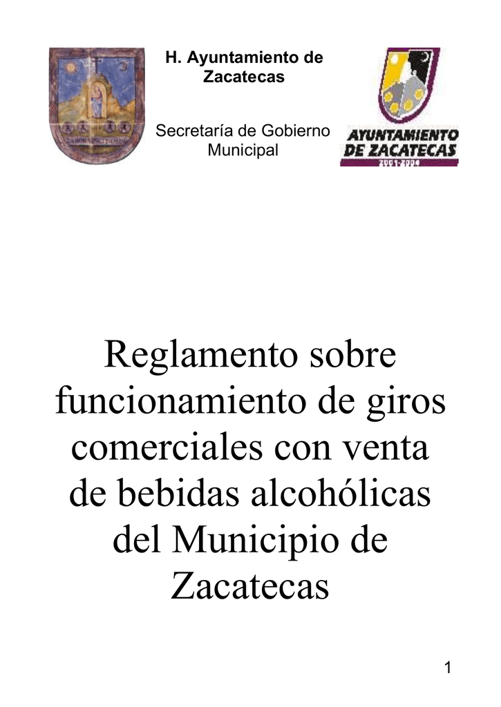 Reglamento Sobre Funcionamiento de Giros Comerciales con venta