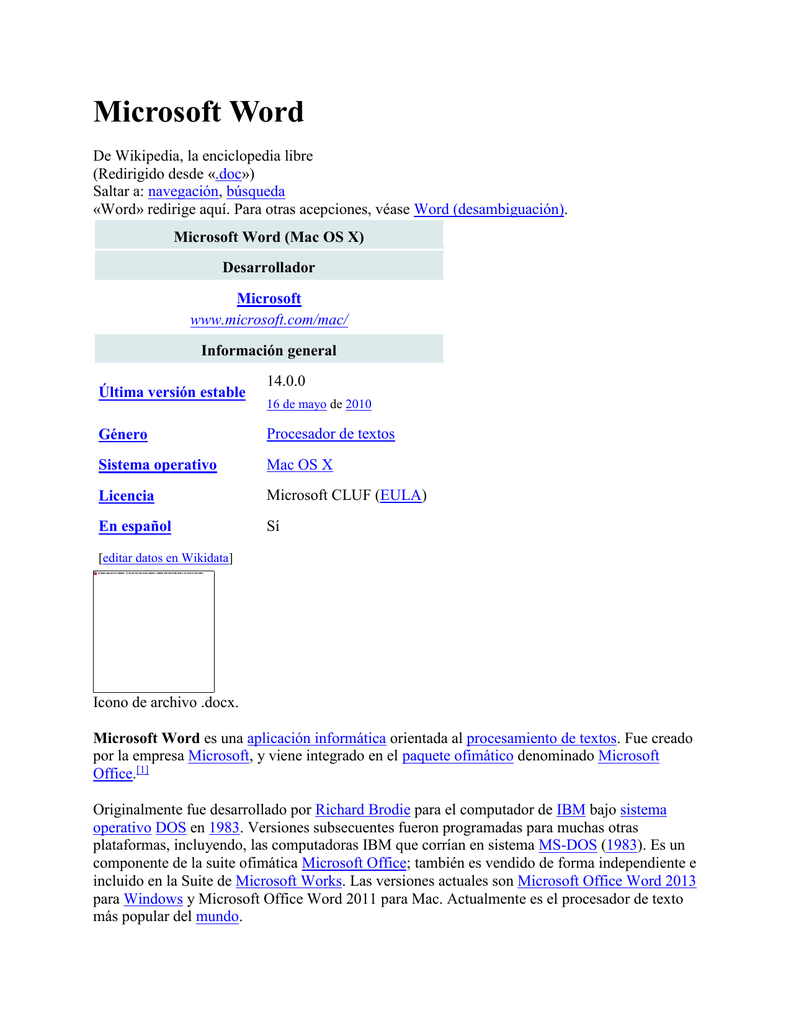 Microsoft Word Wikipedia La Enciclopedia Libre