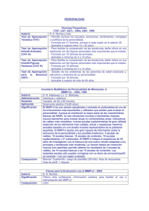 PERSONALIDAD Técnicas Proyectivas (TAT, CAT, SAT) - 2004, 2001, 1990 Autor/a