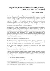 objetivos, indicadores de logro, logros, competencias y estándares