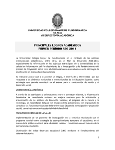 PRINCIPALES LOGROS ACADEMICOS - 2011-1