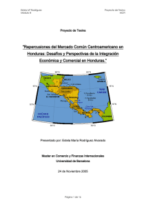 Repercusiones del Mercado Común Centroamericano en Honduras