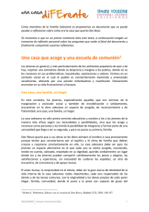 Una casa que acoge y una escuela de comuni&oacute;n