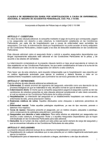 clausula de indemnizacion diaria por hospitalizacion a causa de