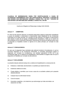 clausula de indemnizacion diaria por hospitalizacion a causa de acc