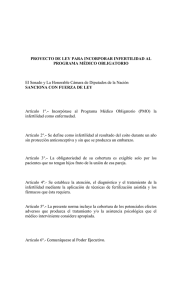 PROYECTO DE LEY PARA INCORPORAR INFERTILIDAD AL PROGRAMA MÉDICO OBLIGATORIO