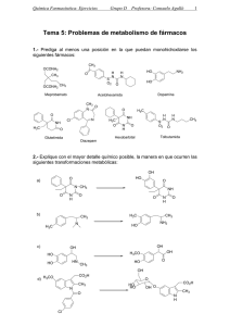 Tema 5: Problemas de metabolismo de fármacos 1