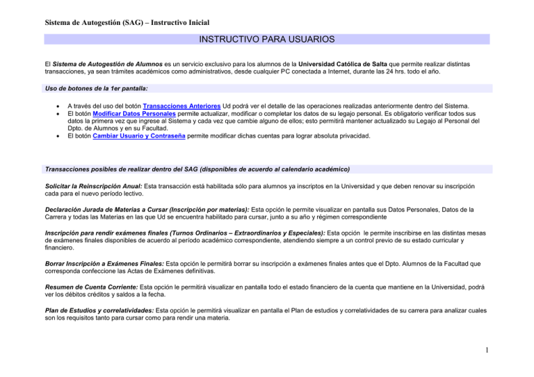 Instructivo Para Alumnos Ingresantes