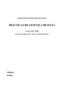 PRACTICAS DE GENETICA HUMANA Departamento de Biología Molecular Curso 2007-2008
