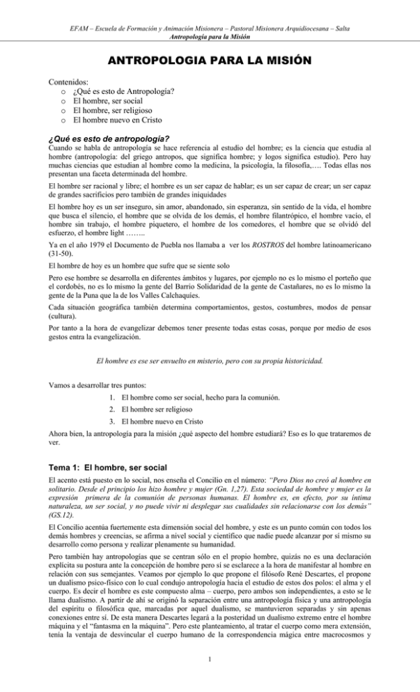 Antropolog a Para La Misi n El Portal De Los Misioneros