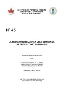 la reumatología enla vida cotidiana: artrosis y osteoporosis