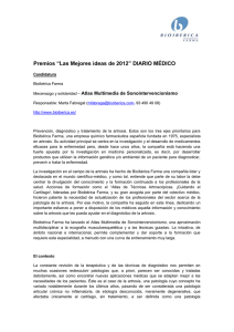 Premios “Las Mejores ideas de 2012” DIARIO MÉDICO Candidatura