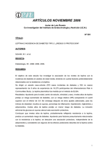 leptina e incidencia de diabetes tipo 2: ¿riesgo o proteccion?