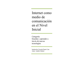 Internet como medio de comunicación en el Nivel Inicial