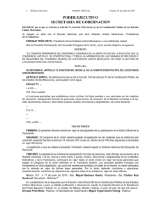 Decreto 269. DOF 10-07-2015