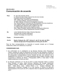 Comunicación de acuerdo  SCI-512-2014 Para: