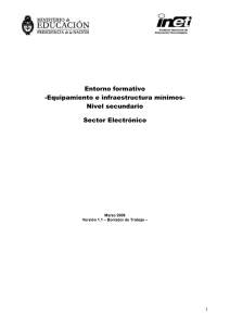 Entorno formativo -Equipamiento e infraestructura mínimos- Nivel secundario Sector Electrónico