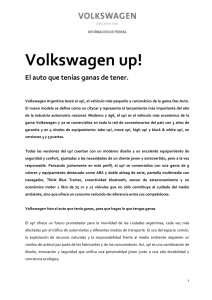 Ficha técnica y equipamieto del VW Up!