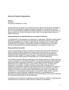 Informe del Auditor Independiente - Asociación de Diabéticos de Chile
