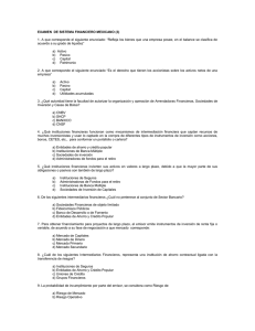 SISTEMA Y MERCADOS FINANCIEROS Examen 3