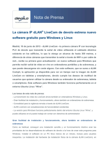 Nota de Prensa  La cámara IP dLAN LiveCam de devolo estrena nuevo