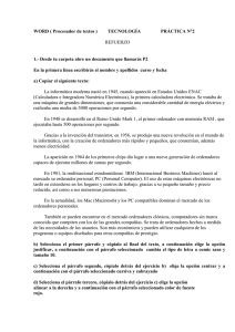 WORD ( Procesador de textos ) TECNOLOGÍA PRÁCTICA N°2