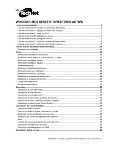 WINDOWS 2000 SERVER: DIRECTORIO ACTIVO