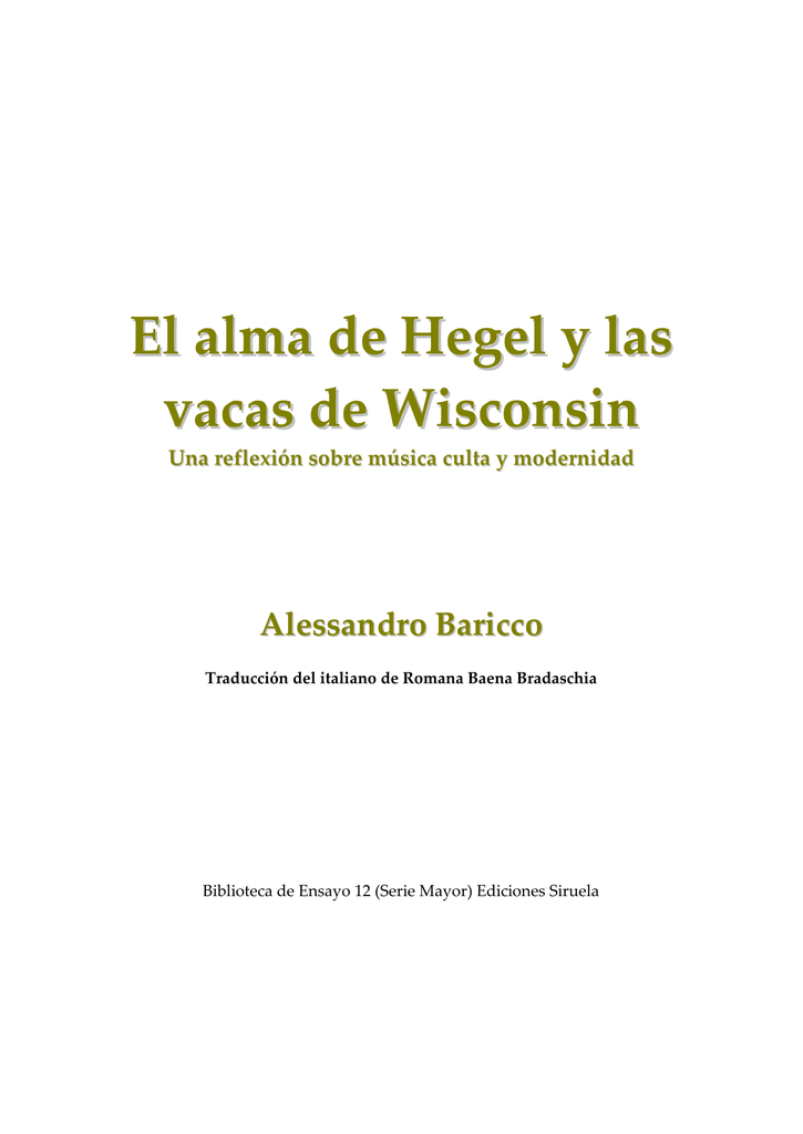 L'anima Di Hegel E Le Mucche Del Wisconsin