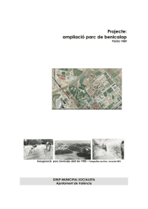 Projecte: ampliació parc de benicalap  GRUP MUNICIPAL SOCIALISTA