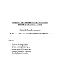 protocolo de prevención de infección relacionada con cateter en la u