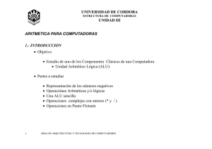 UNIVERSIDAD DE CORDOBA UNIDAD III ARITMETICA PARA COMPUTADORAS