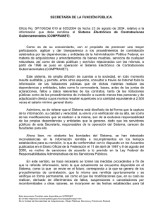 Oficio Circular SP/100 del - Secretaría de la Función Pública