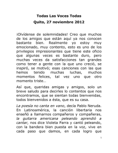 Todas Las Voces Todas Quito, 27 noviembre 2012 ¡Olvídense de
