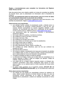 Recomendaciones para completar los formularios para la