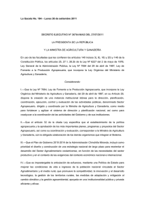 decreto ejecutivo n&ordm; 36764