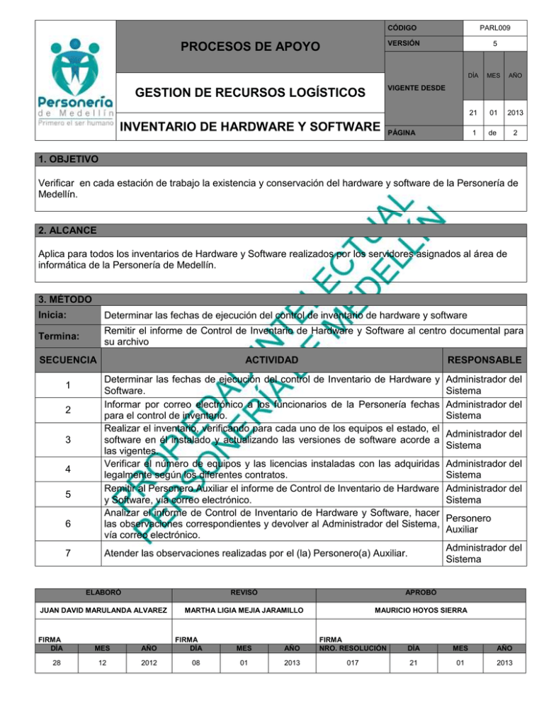 parl009 inventario de hardware y software