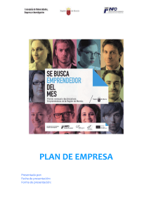 Modelo Plan de Empresa. - Murcia