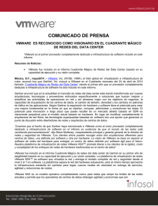 COMUNICADO DE PRENSA VMware es reconocido como visionari