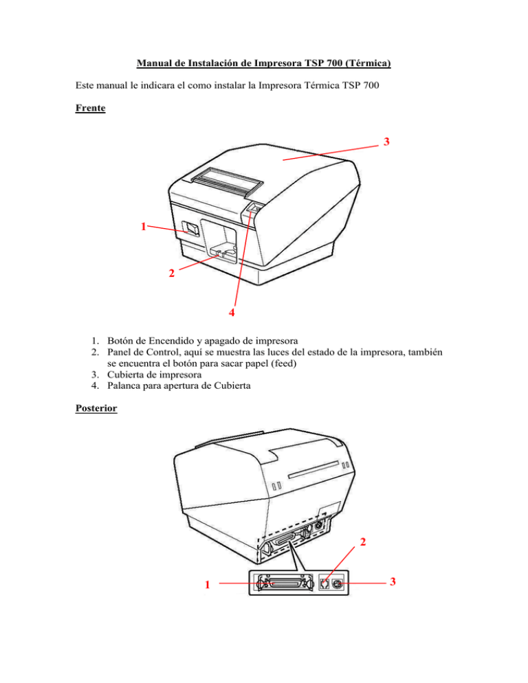 Manual De Instalacion De Impresora Tsp 700 Termica 3427