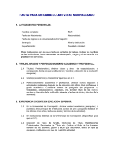 PAUTA PARA UN CURRICULUM VITAE NORMALIZADO