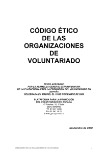 código ético de las organizaciones de voluntariado