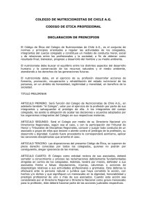 Código de ética - Colegio de Nutricionistas de Chile