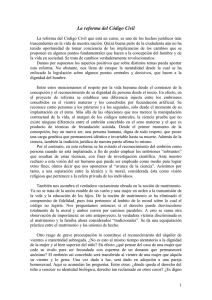 Artículo sobre la reforma del Código Civil. Septiembre, 2012